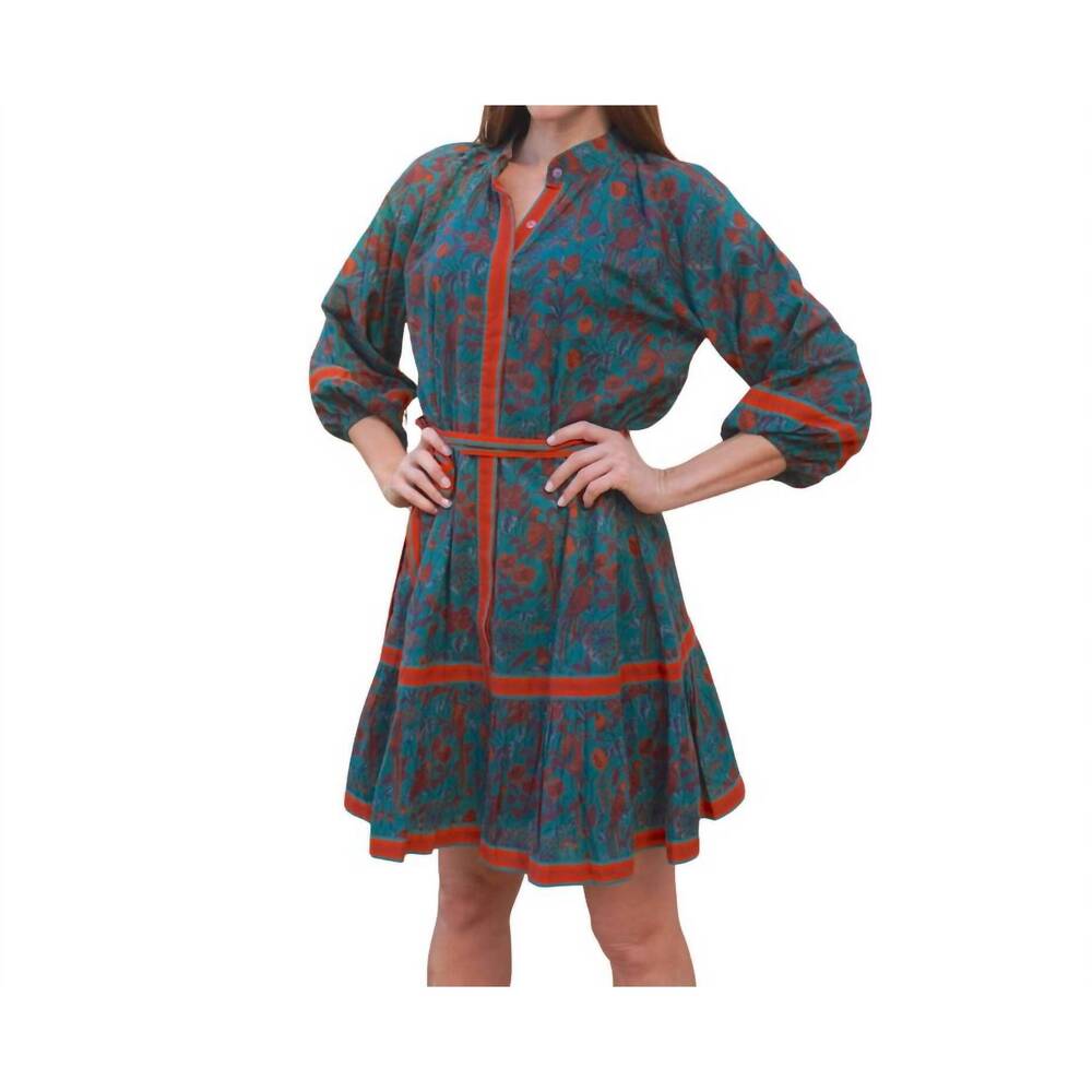 NEW ISLAPAYAL malta mini dress in partridge teal